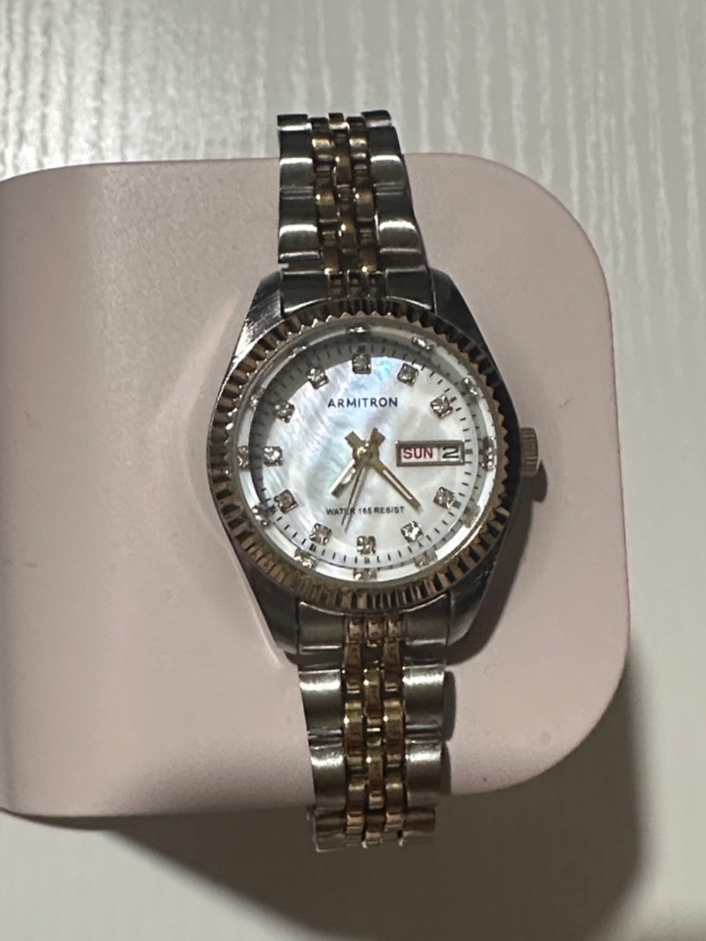Women’s elegant Two-Tone Silver and Gold Ladies Watch with Mother-of-Pearl Dial